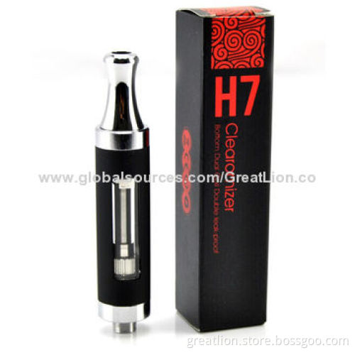 Attractive designed H7 BDC clearomizer with Pyrex glass tank